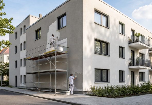Fassadensanierung an einem Berliner Wohngebäude
